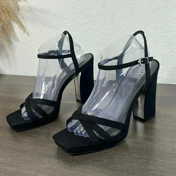 Franco Sarto Womens Damilis
Platform Sandal Black Galaxy Sparkle
Heel Size 10 M - Picture 1 of 11
